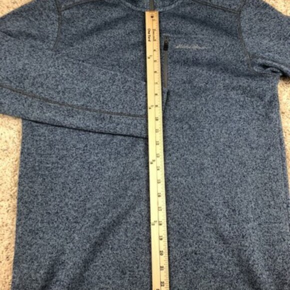 Eddie Bauer Mens Medium Long Sleeve Embroidered Logo Pullover 1/4 Zip Blue - Picture 7 of 10